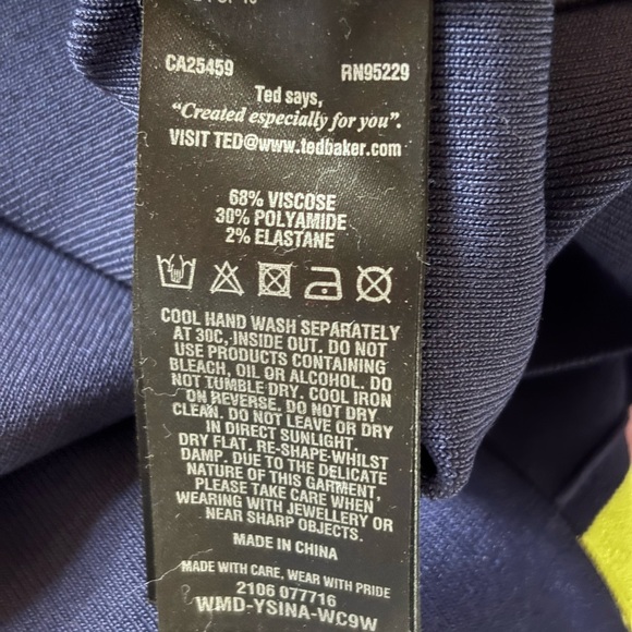 TED BAKER Ysina Striped Bodycon Midi Dress Sz 4 - Picture 12 of 14